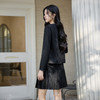 奢姿大码女装2025冬季胖妹妹时尚小香风外套气质百褶设计半裙套装9954994384 商品缩略图3