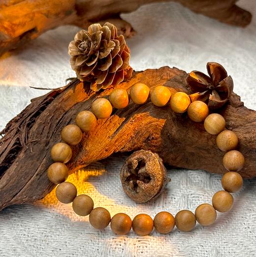 【洪佳老师同款，微商城双12专属】印度檀香木手作-白檀手串0.8cm*23颗 含品牌福袋  预计12月22日发货 商品图0