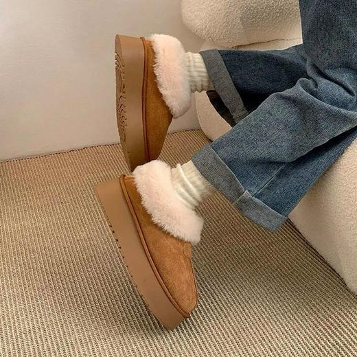 PLAT BASE ·真皮羊毛雪地靴｜明星同款！真皮+羊毛，保暖又时髦，厚底秒拉腿长！ 商品图1