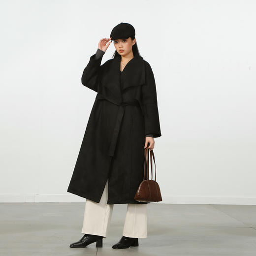 气质极简加绒麂皮翻领外套-纪念日百货门店同款168143700 商品图2