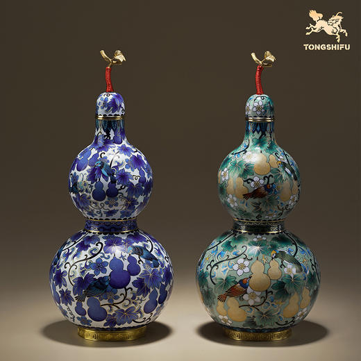 铜师傅《平安福禄》《福禄双全》客厅紫铜葫芦摆件 家居工艺品 商品图1