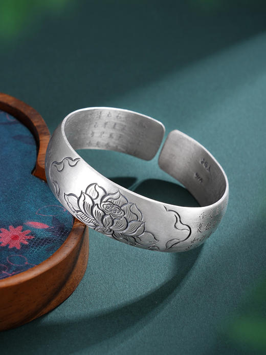 子佩集S999手工银【莲心自在】手镯【55081263】原创设计 商品图1