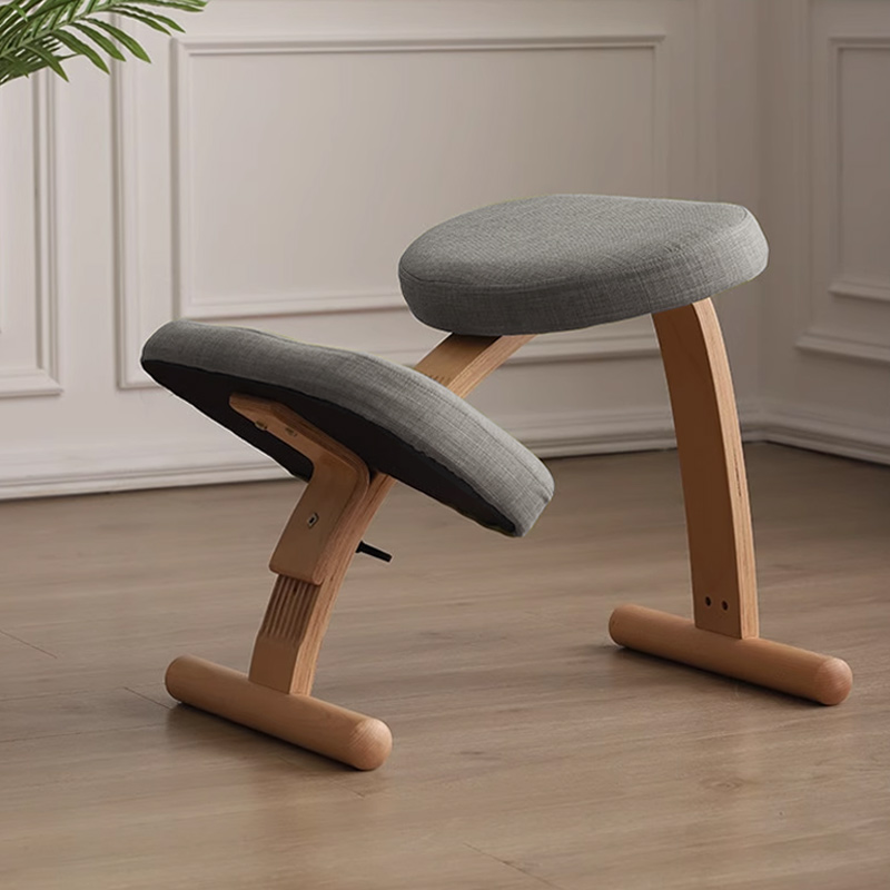 【立减100】正身功法椅 | 樱桃木色 64*42*54cm 帮助背部自然挺直 棉麻面料 办公居家喝茶打坐 附安装说明书「下单后72小时内发货」