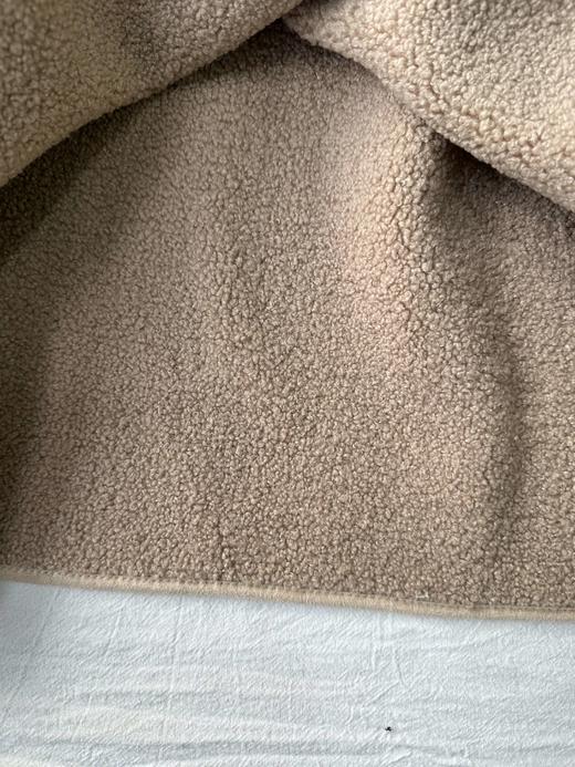 贝壳三 气质通勤翻领内里加绒外套仿羊羔毛保暖拼接夹克C120522 商品图7