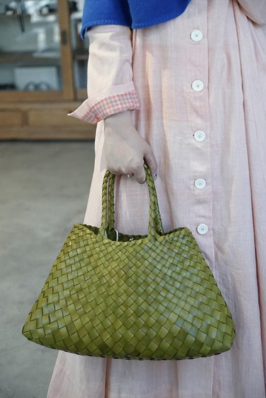 MAKU textiles｜桃粉色衬衫领单排扣中长款古典连衣裙 商品图12