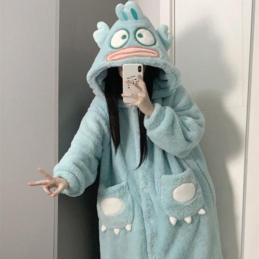 【亲肤超舒适❗️温柔包裹感】可爱卡通小丑鱼睡袍法兰绒睡衣女秋冬季加厚珊瑚绒家居服。jb 商品图2