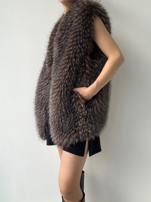 Running Closet｜环保毛长款马甲 [ 棕 仿皮草 ] 【LCM】 商品图6