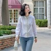 西子/新雪精梳棉莱卡复古贵气贴布蕾丝衬衣/CSHY0115 商品缩略图3