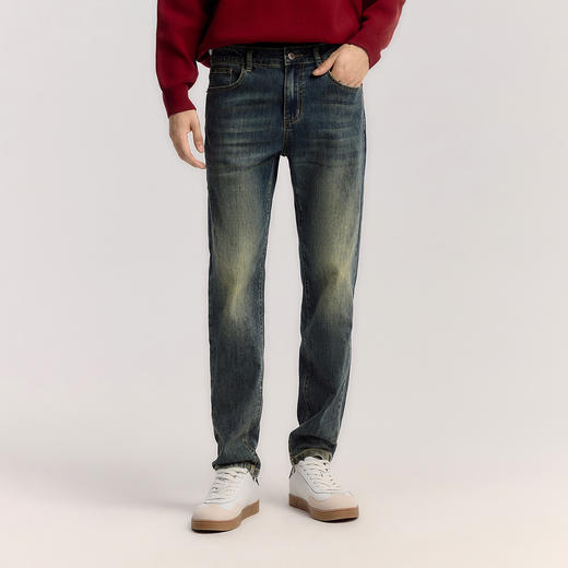 森柔|森马牛仔裤男生春季复古都市合体小脚裤子日常通勤弹力长裤 商品图2