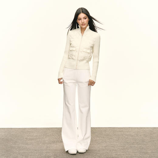 Ariseism 美式复古设计感针织拼接立领轻薄羽绒服女冬季新款外套 商品图2