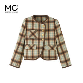 呢料格子小香风羽绒-688090Y3242520