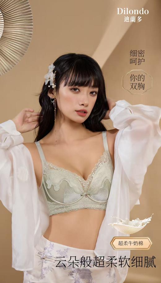 迪兰多车缝无钢圈中厚杯蚕丝养胸护胸聚拢有型2118473 商品图4