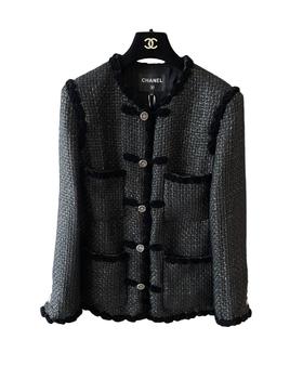 女款手工缝制口袋盘扣外套he025