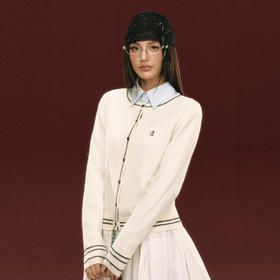 Ariseism 美式复古设计感针织开衫毛衣女秋冬新款修身上衣