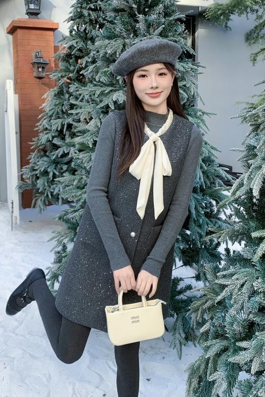 amadella 优雅气质小香风细闪亮片连衣裙套装 21943 商品图1