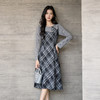 奢姿大码女装2025冬季减龄格纹连衣裙胖妹妹娃娃领设计时尚裙子9954894337 商品缩略图0