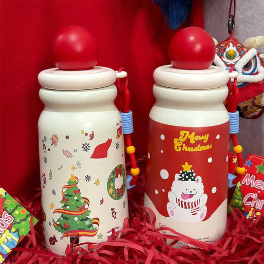 【保温锁冷品质安全❗️圣诞专属仪式感】圣诞新款不锈钢保温杯女高颜值便携泡茶吸管杯子户外便携水杯礼物。jb 商品图3
