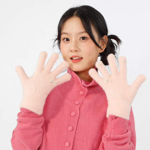 珍珠针织女五指手套-纪念日百货门店同款165295417 商品图2