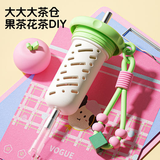 【萌趣图案小巧可爱❗️茶水分离保温锁冷】新款316不锈钢保温杯高颜值女学生随行杯吸管杯卡通可爱苹果杯。jb 商品图3