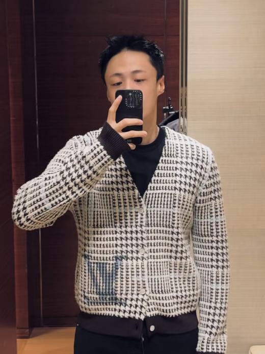 驴家  25FW 字母logo提花格纹针织开衫（DY） 商品图4