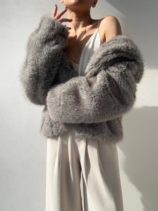 Running Closet｜仿貂毛外套 [ 灰 仿皮草 ] 【LCM】 商品图0