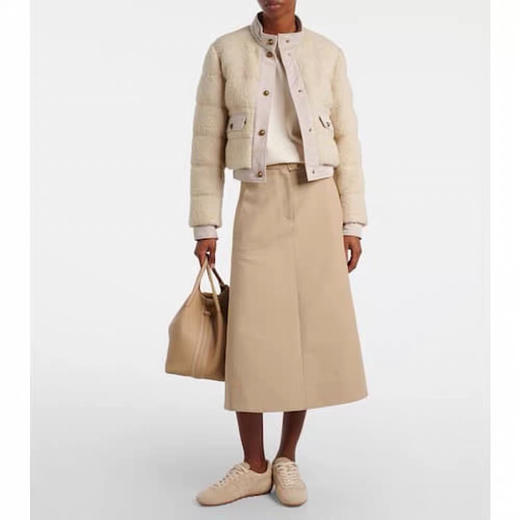 【只可换码 不退货】蒙口 25秋冬新款 Blandy女士羊毛混纺毛圈短款羽绒外套（EJ） 商品图5