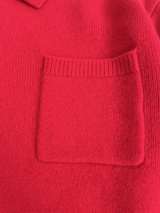 现货秒发~纯羊绒红色polo毛衣 商品图1