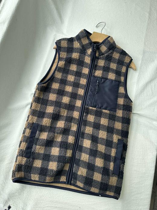 贝壳三 摇粒绒贴布口袋立领背心蓄热保暖叠穿双面绒背心C120524 商品图2