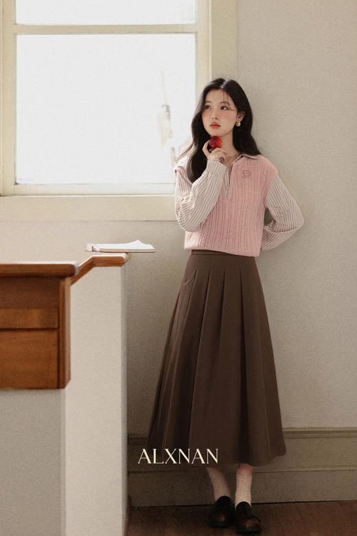 鹿向南「微风和弦」早秋针织马甲拼接衬衫女秋假两件气质毛衣上衣 商品图5