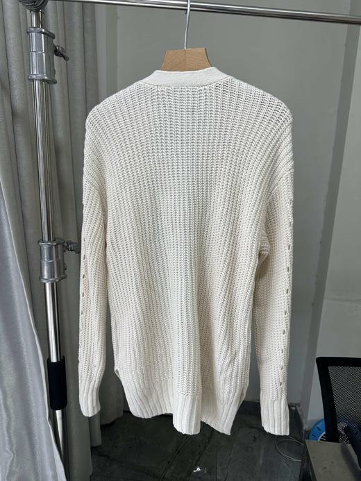 贝壳三 设计感破洞无扣针织开衫纯色宽松镂空女士毛衣外套C120531 商品图3