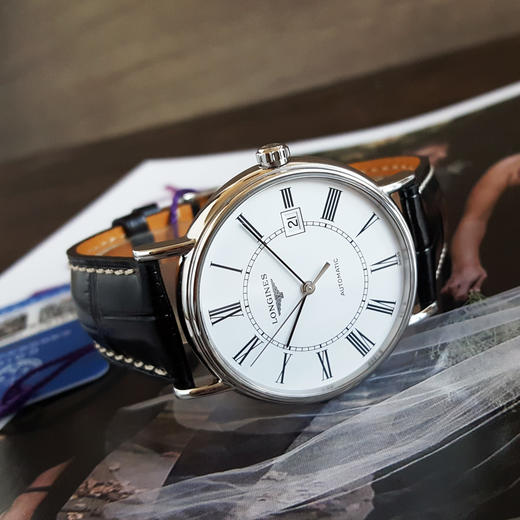 【95新】LONGINES 浪琴L4.921.4.11.2自动机械机芯日期显示38.5MM（男款）优雅系列精钢 301125NJS10 商品图4