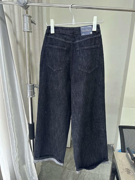 贝壳三 慵懒感高腰棉质阔腿裤弹力休闲翻边女士牛仔裤C120521 商品图1