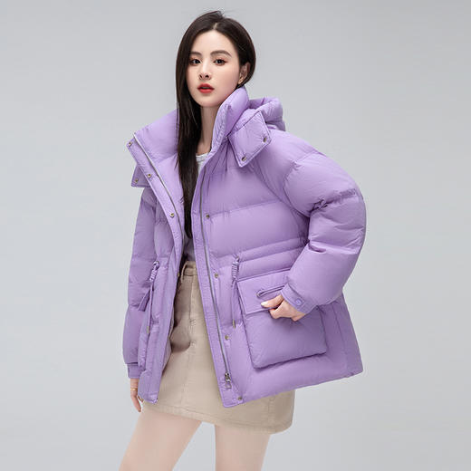 【双旦特惠】雪中飞2025冬新款雪中飞中长款女士带帽羽绒服711 商品图1