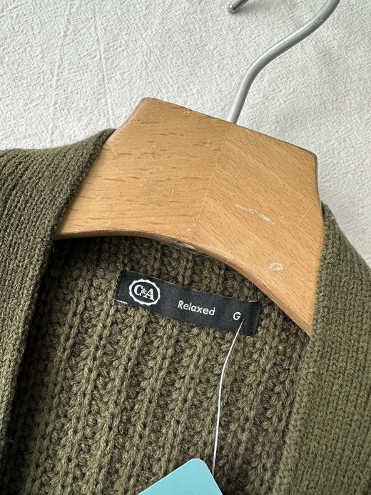 贝壳三 设计感破洞无扣针织开衫纯色宽松镂空女士毛衣外套C120531 商品图7