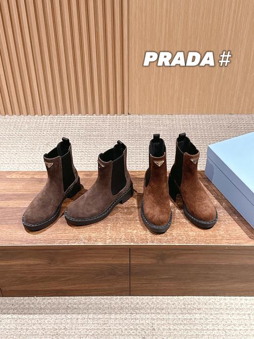 普拉达 经典款三角标烟管靴 切尔西裸靴 (DBG) 商品图2