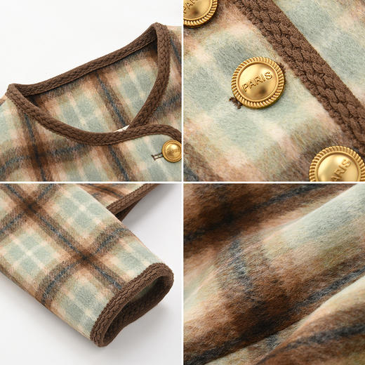 呢料格子小香风羽绒-688090Y3242520 商品图2