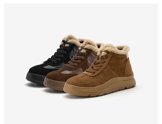 【云粉节】BF楼Bata休闲鞋女2025冬款通勤百搭厚底高帮加绒德训鞋AD152DM5   吊牌价1059    活动价639 商品图5