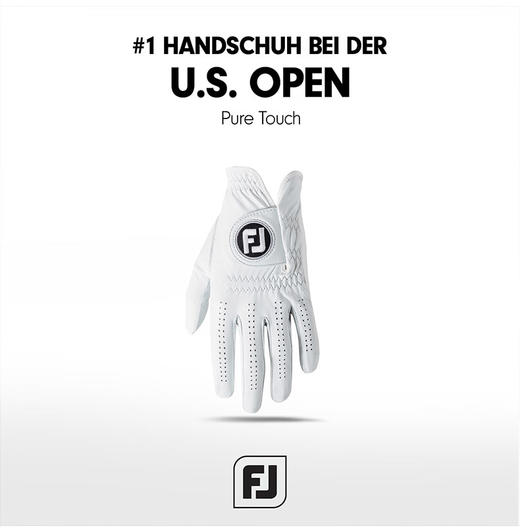 FootJoy PURE TOUCH 小羊皮运动防滑耐磨手套 白色（单只装）左手 商品图1
