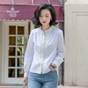 西子/新雪精梳棉莱卡复古贵气贴布蕾丝衬衣/CSHY0115 商品缩略图1