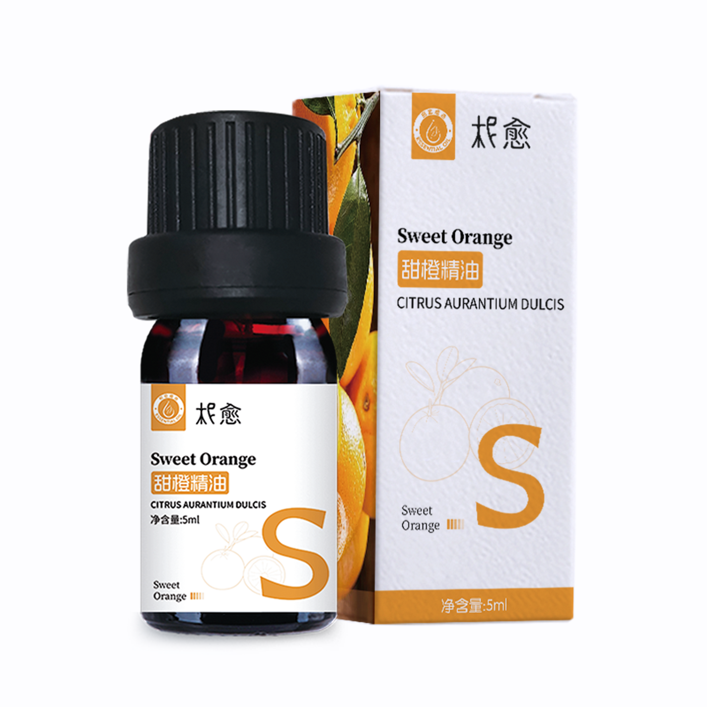 柅愈系列产品甜橙单方纯精油5ml