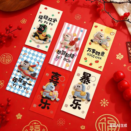 💥谁还在送普通红包啊🧧马年直接拿捏这款【5D精致PP棉毛绒卡通红包】小孩看到 一眼爱上，颜值这块顶顶绝~  商品图0