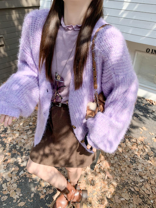 <曾小咸推荐> 现货秒杀！微信超特价！紫色v领毛衣开衫 日常219.99 立减120 秒杀99.99！ 商品图6