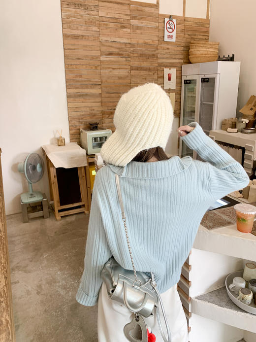 【169元任选2件】现货！浅蓝色半拉链毛针织 商品图8