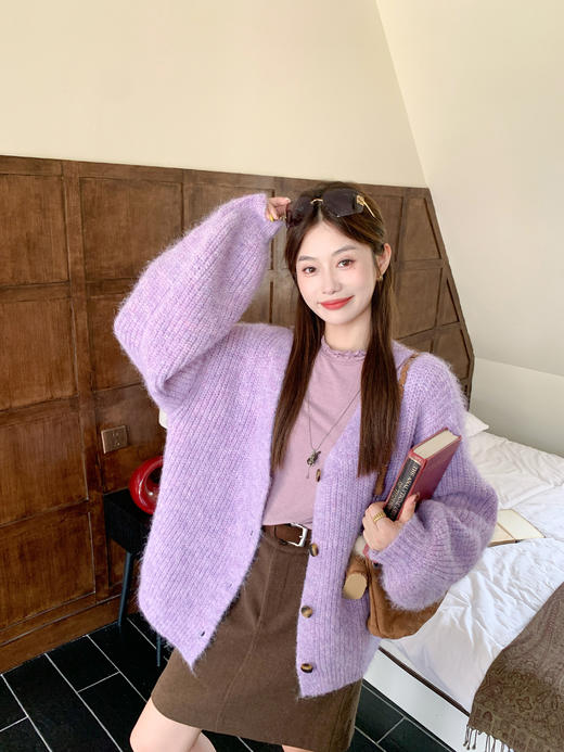 <曾小咸推荐> 现货秒杀！微信超特价！紫色v领毛衣开衫 日常219.99 立减120 秒杀99.99！ 商品图7