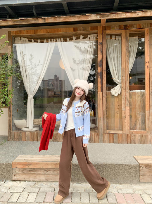 【169元任选2件】现货！蓝色费尔岛毛衣开衫 商品图11