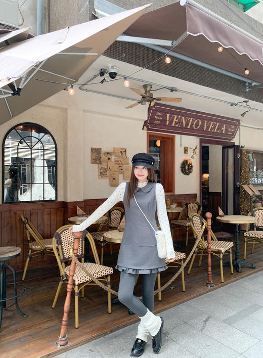 <曾小咸推荐> 现货秒杀！微信超特价！灰色娃娃领背心连衣裙 日常209.99 立减110 秒杀99.99！ 商品图6