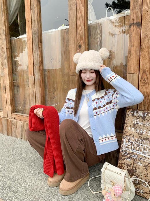 【169元任选2件】现货！蓝色费尔岛毛衣开衫 商品图12