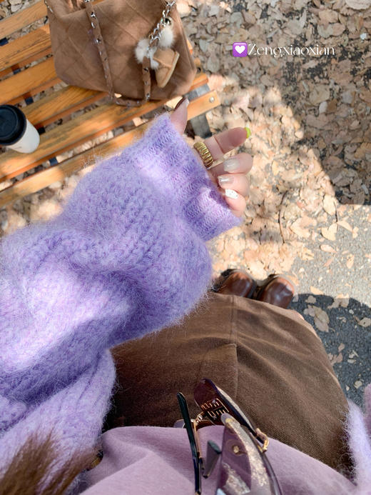 <曾小咸推荐> 现货秒杀！微信超特价！紫色v领毛衣开衫 日常219.99 立减120 秒杀99.99！ 商品图8