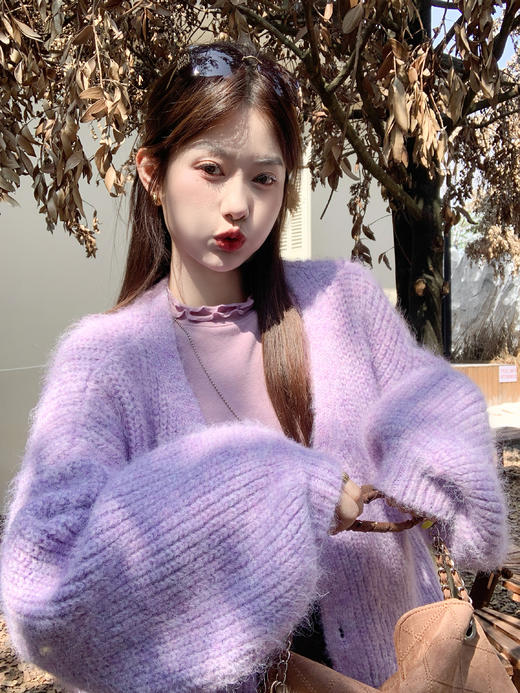 <曾小咸推荐> 现货秒杀！微信超特价！紫色v领毛衣开衫 日常219.99 立减120 秒杀99.99！ 商品图11