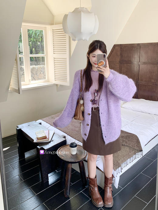 <曾小咸推荐> 现货秒杀！微信超特价！紫色v领毛衣开衫 日常219.99 立减120 秒杀99.99！ 商品图9